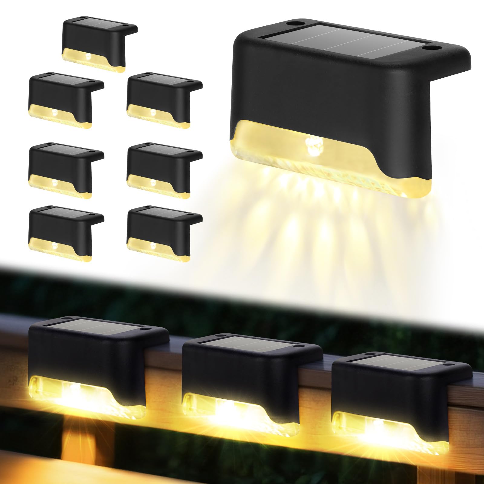 Landscape Spike Light - Solar Deck Lights, 8 Pack LED