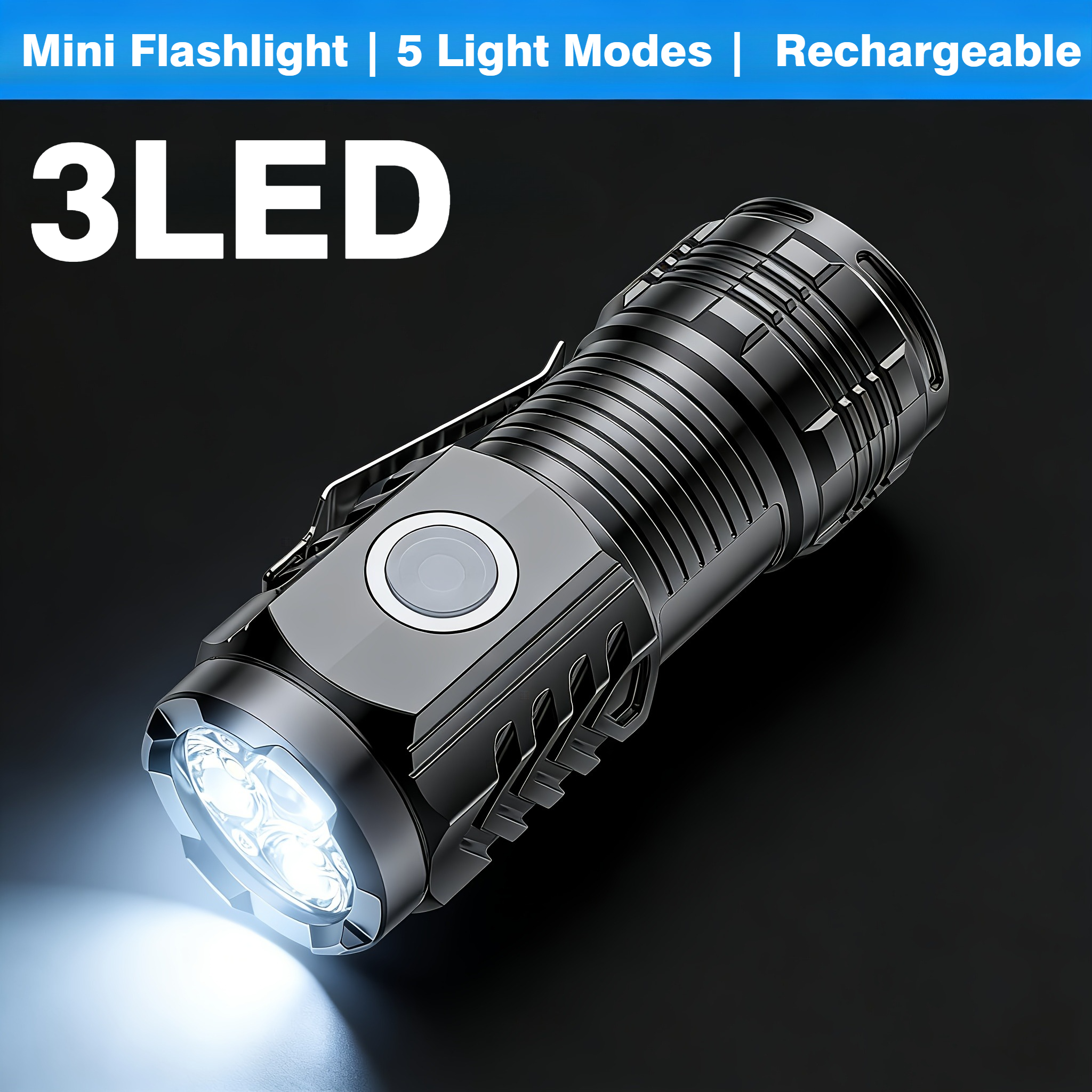 Zinc Outdoor Lighting - Portable Mini 3 LED Handheld Flashlight