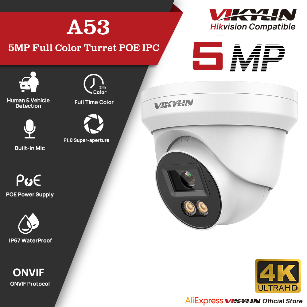 Outdoor Lighting Mains Powered - VIKYLIN 5MP Full Color Night Vision