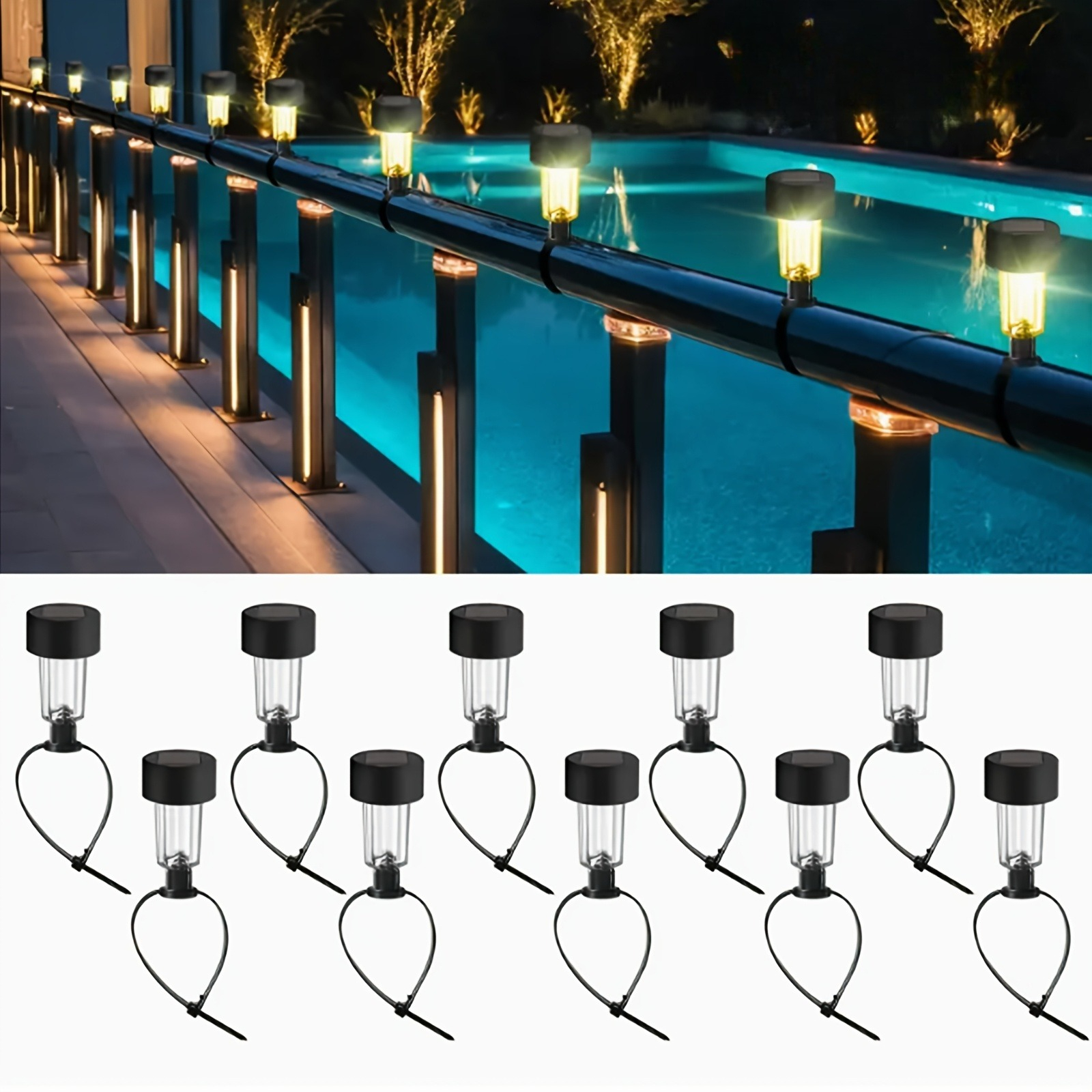 Pond Light Submersible - 6 Packages Solar Pool Light Frame