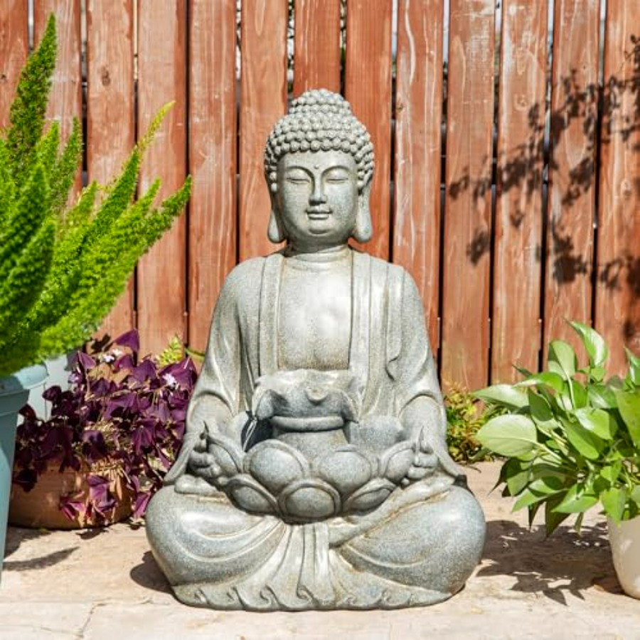 Outdoor Zen Lighting - Zen Style Outdoor Water Fountain with