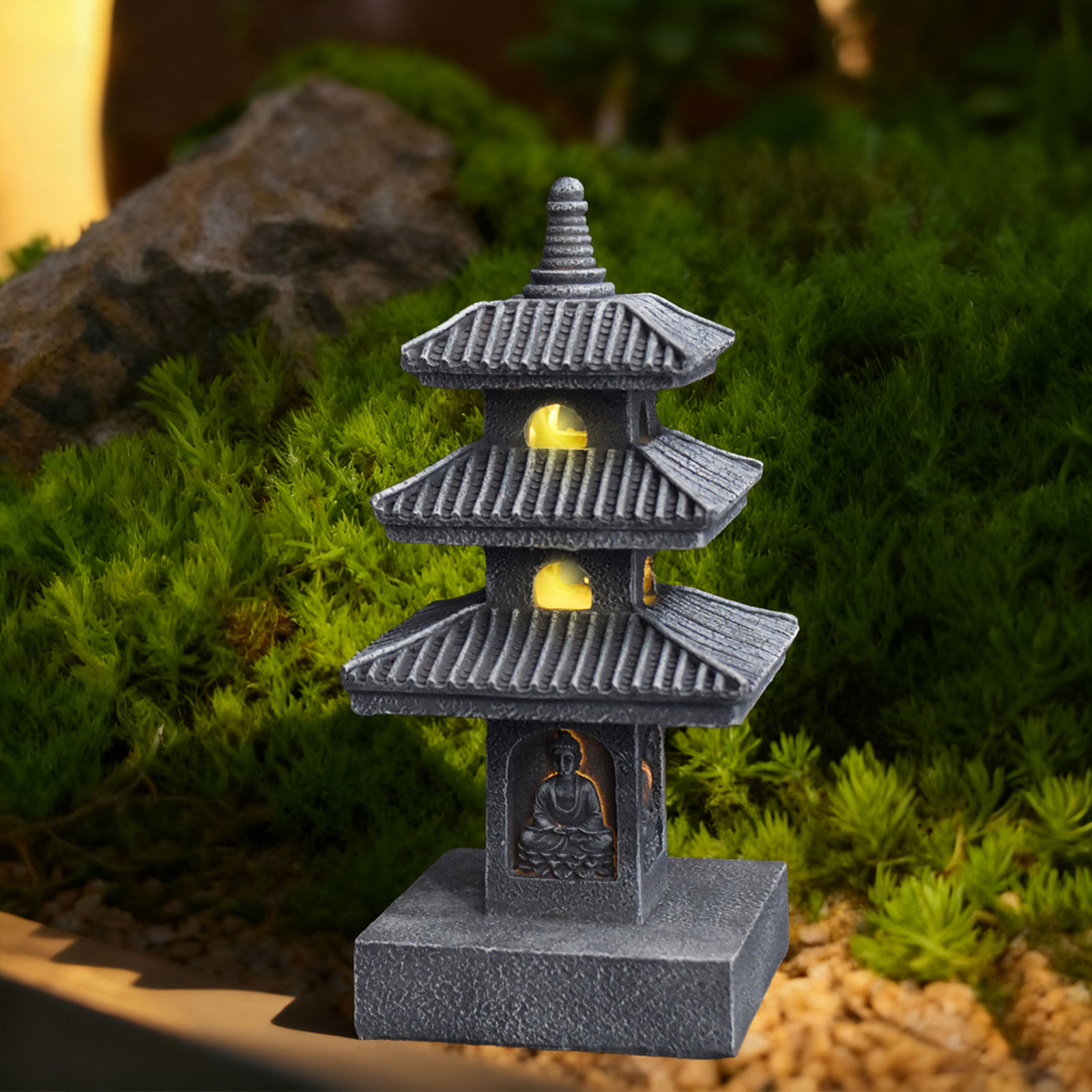 Outdoor Lighting Driveway - Solar Pagoda Lantern Garden Statue Outdoor