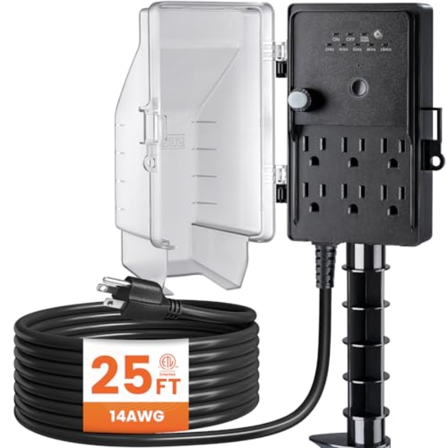 Outdoor Lighting With Outlet - Outdoor Power Stake Dusk to Dawn