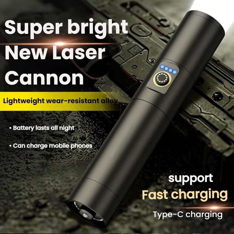 Outdoor Lighting Panel - Strong Light LED Flashlight Type-C Charging