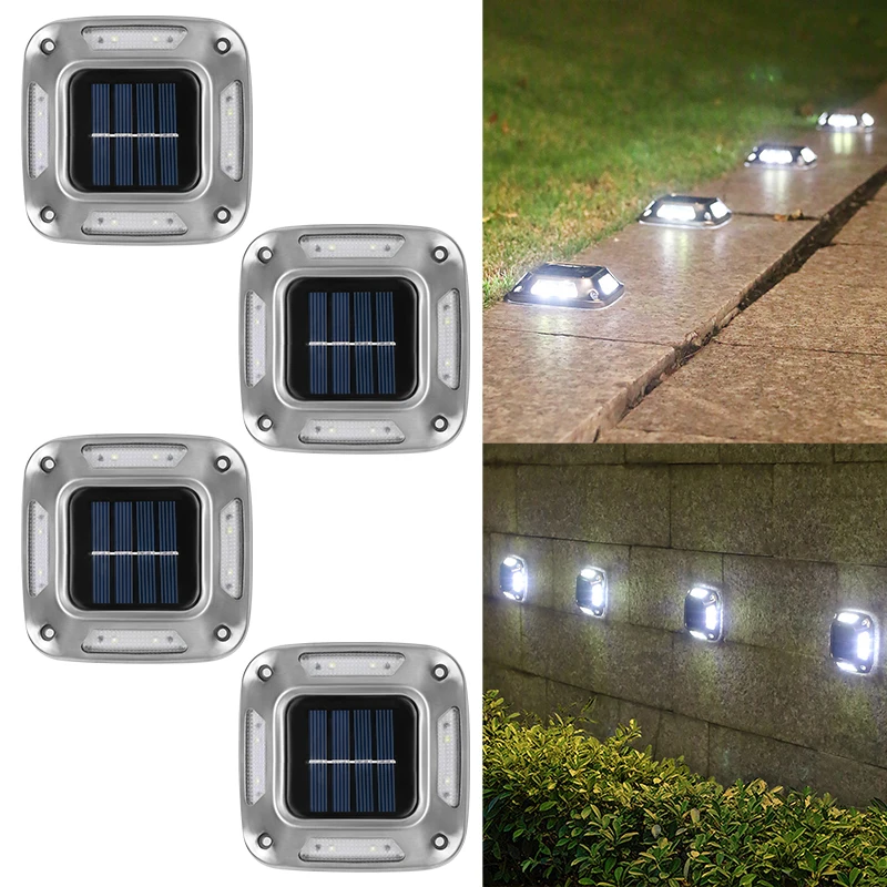 Outdoor Lighting With Outlet - 8LED Solar Driveway Light Outdoor Garden