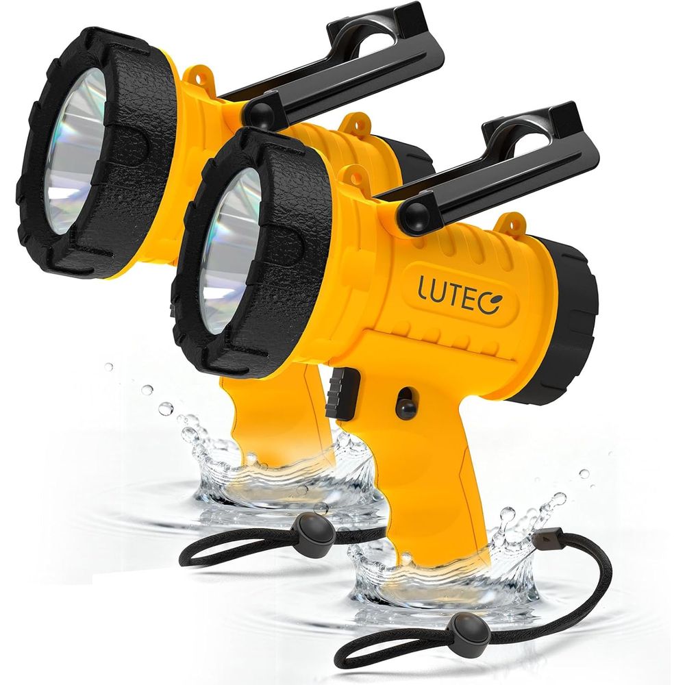 Outdoor Lighting Spotlight - 2-Pack Rechargeable 90,000 Lux Spotlight Flashlight,