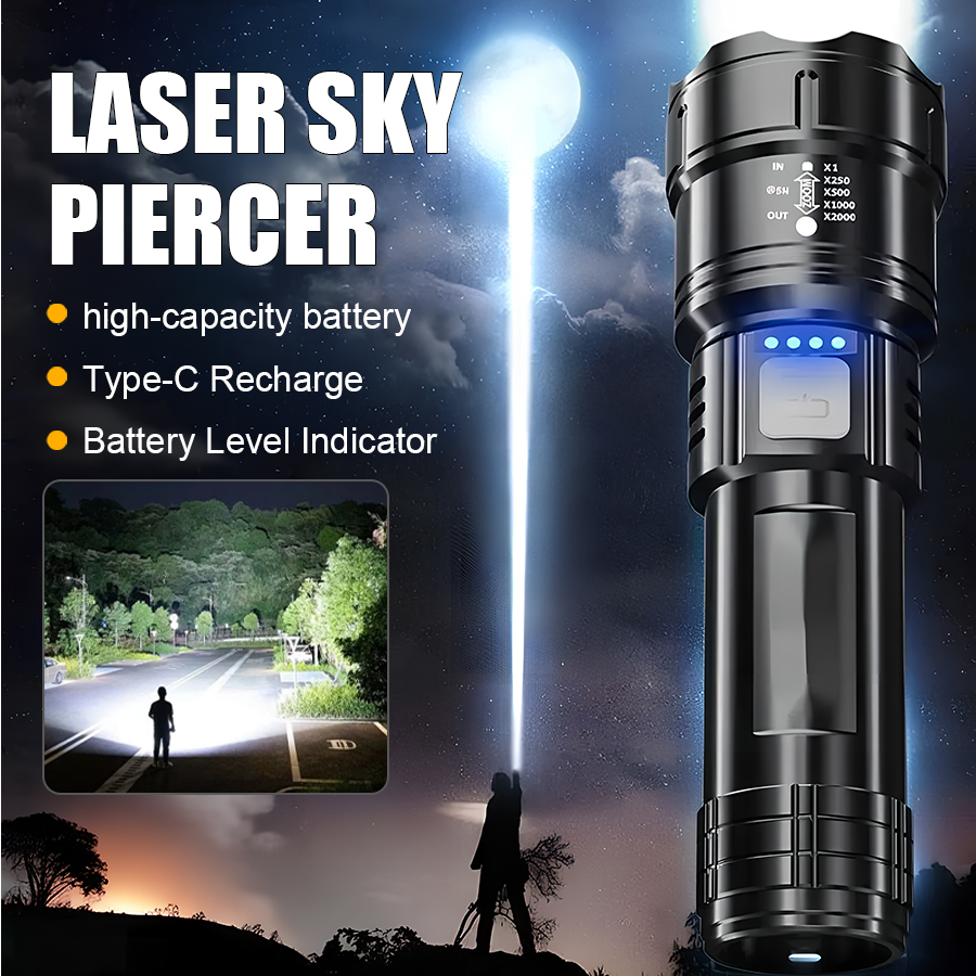 Zinc Outdoor Lighting - High Power P50 LED Flashlight USB