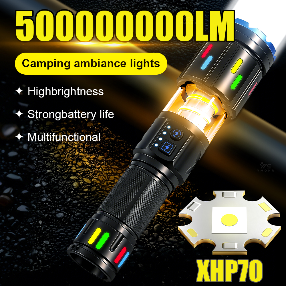 Outdoor Lighting Spotlight - XHP70 High Power Camping Flashlights Portable