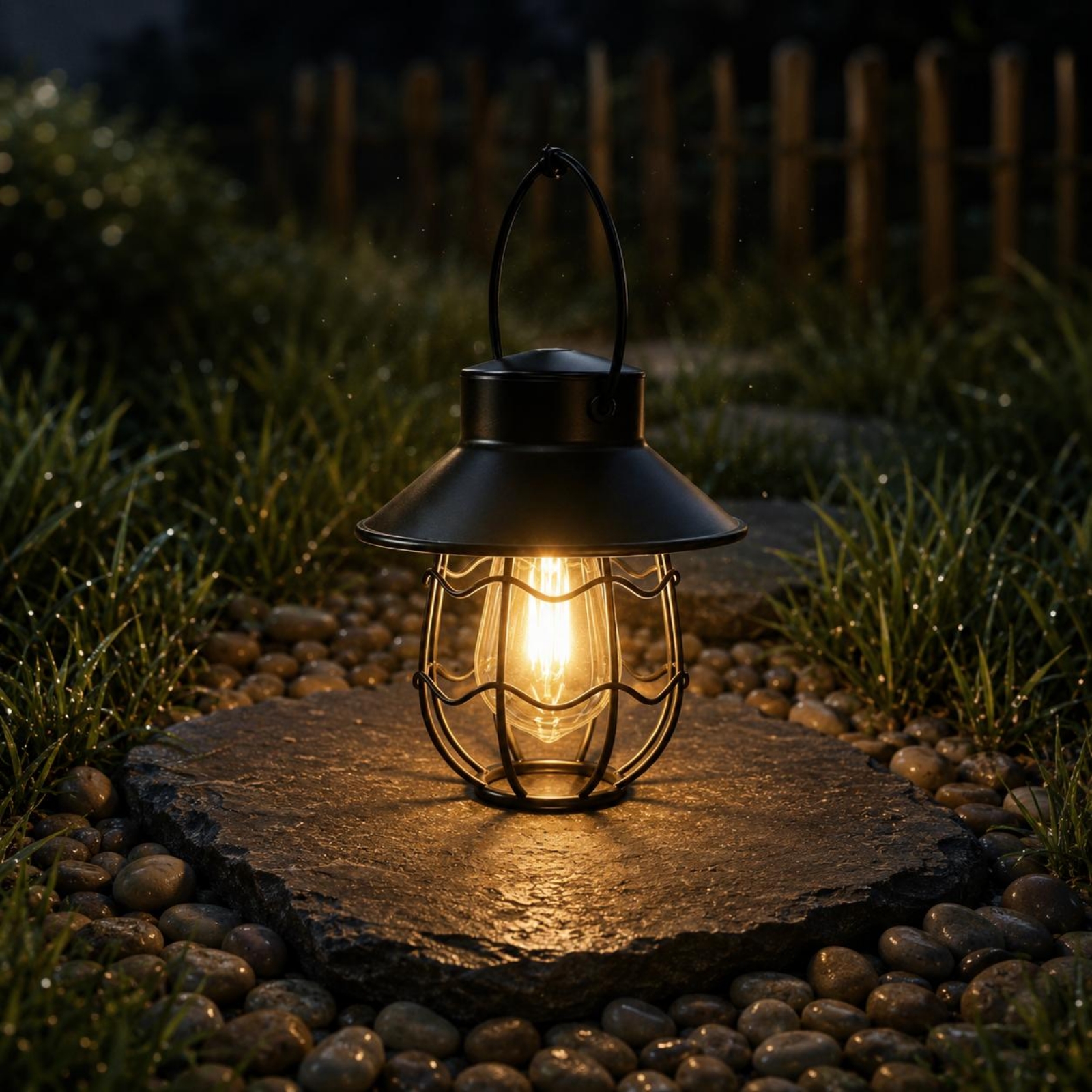 Outdoor Lighting Battery Powered - Wavy Frame Lantern Energy Saving Outdoor