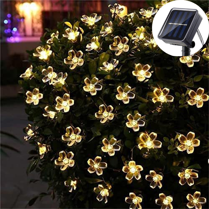 Outdoor Lighting Driveway - Solar Cherry Garden Flower Lights 8
