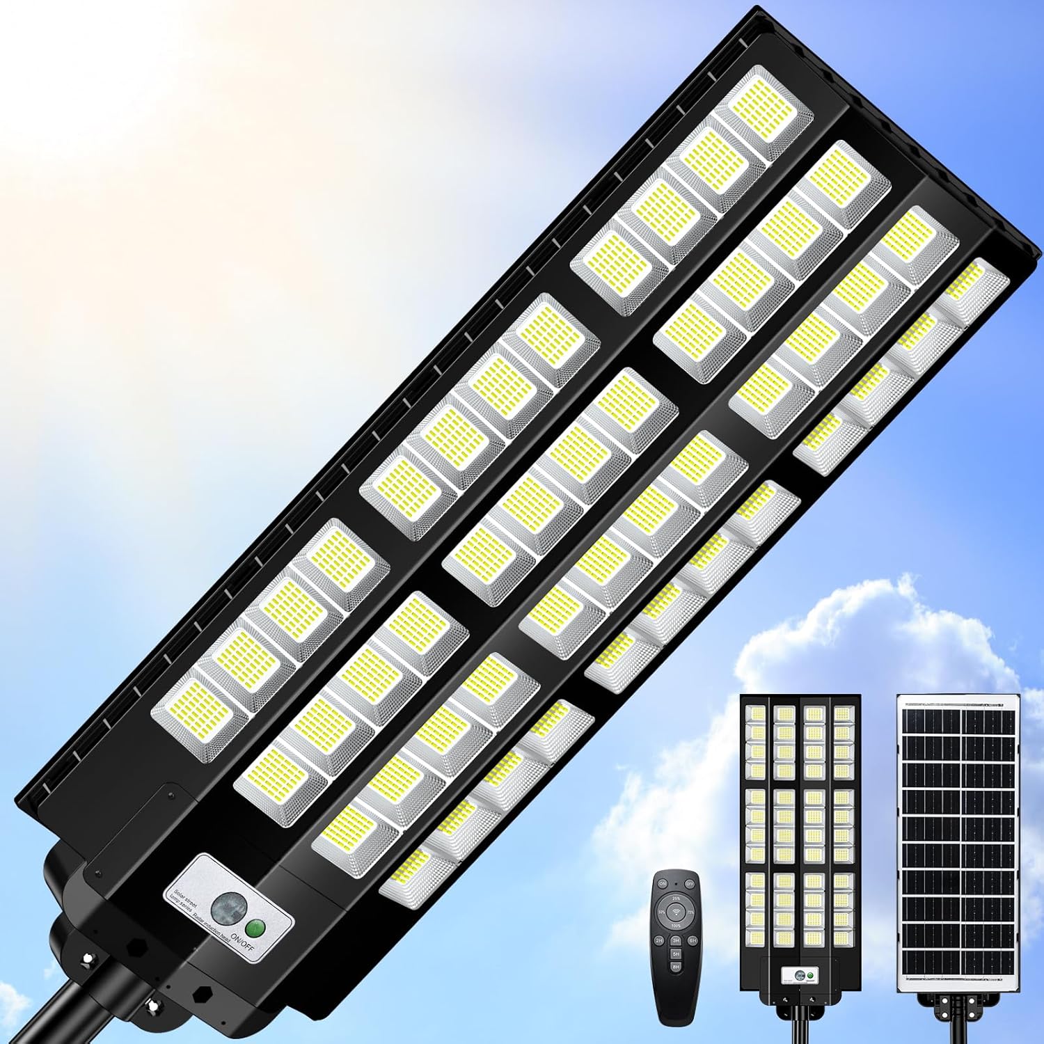 Outdoor Lighting Driveway - 12000W Solar Street Light Outdoor Waterproof