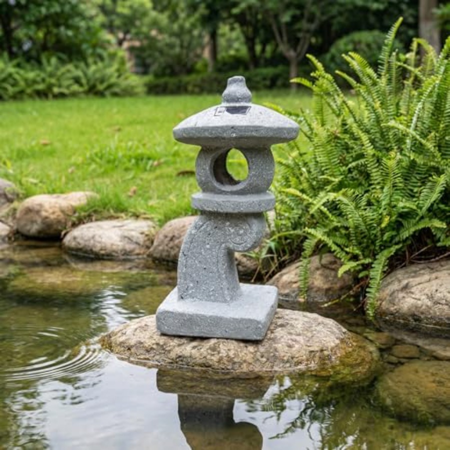 14'' High Asian Solar-Powered  - Outdoor Zen Lighting recension och pris