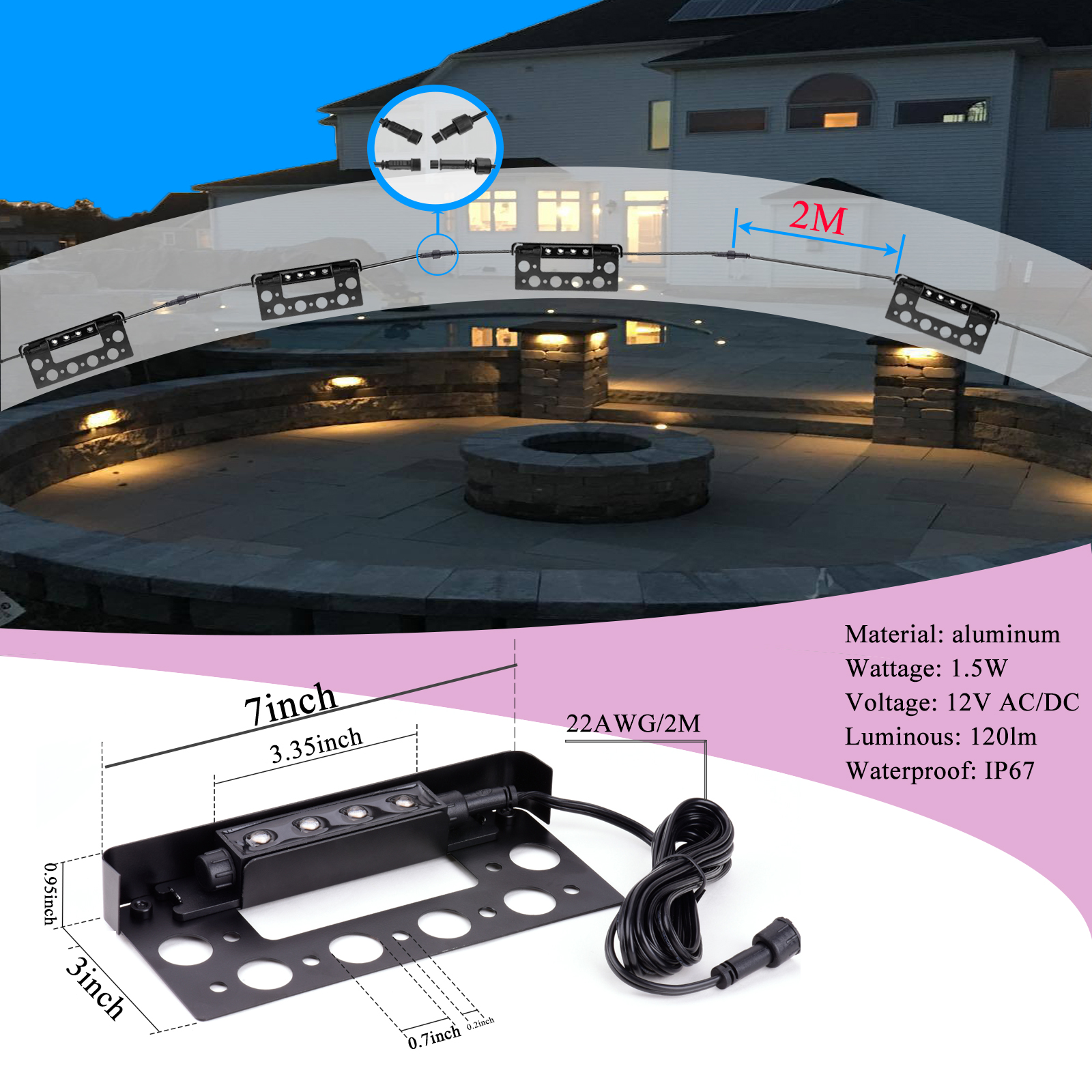 7 Inch LED Hardscape Lights,Re - Outdoor Lighting Voltage recension och pris