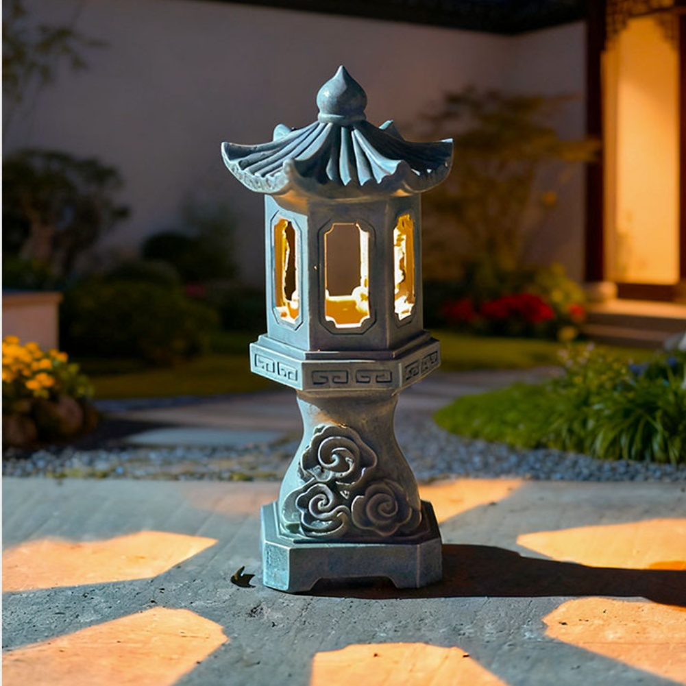 Zen Solar Pagoda Lantern with  - Outdoor Zen Lighting recension och pris