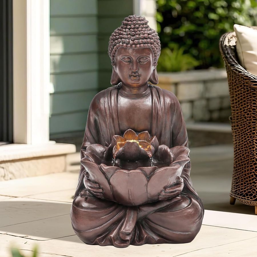H Buddha Outdoor Water Fountai - Outdoor Zen Lighting recension och pris