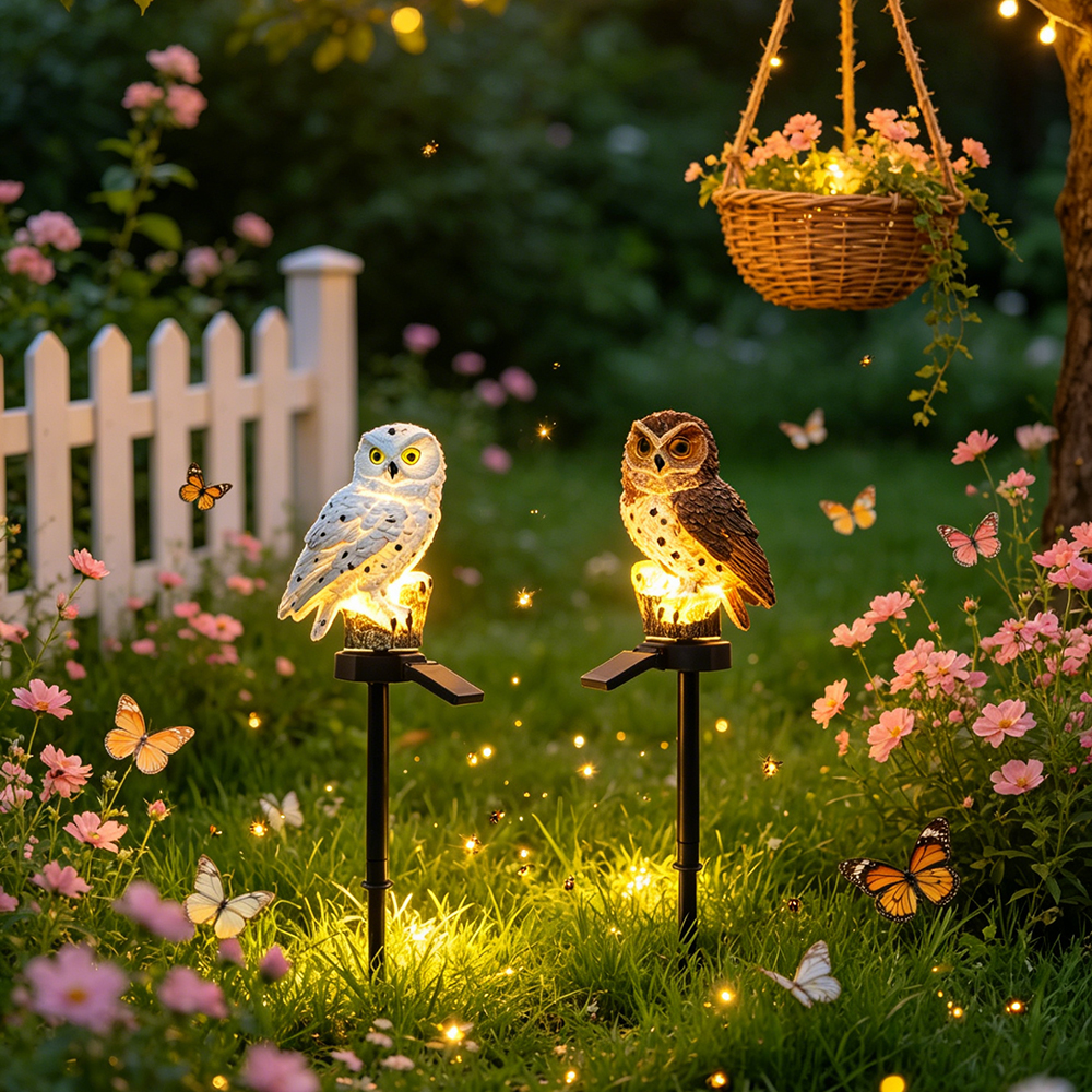 Owl Solar Light, Resin Owl Gro - Zinc Outdoor Lighting recension och pris