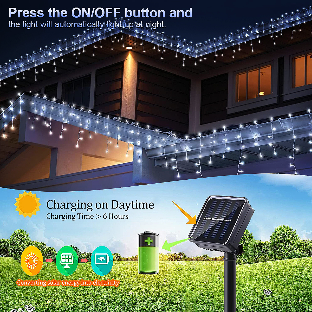 LED Solar String Lights Waterf - Outdoor Lighting Driveway recension och pris