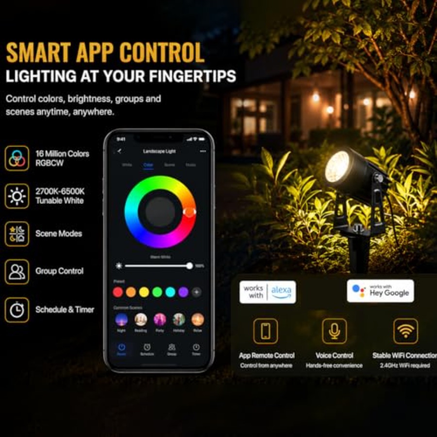 Smart RGBW Landscape Lighting  - Outdoor Lighting Kit With Transformer recension och pris