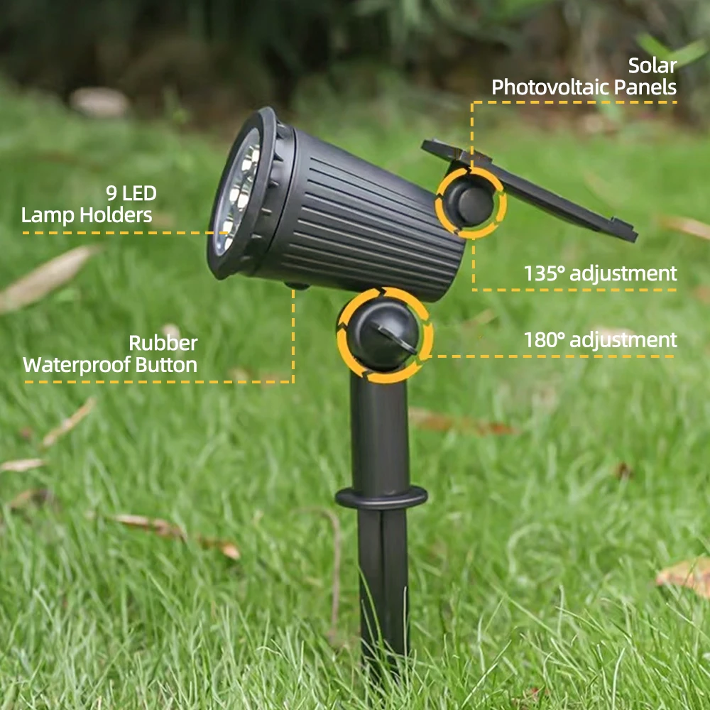 1/2PCS Solar Powered 9LED Lamp - Outdoor Lighting With Outlet recension och pris