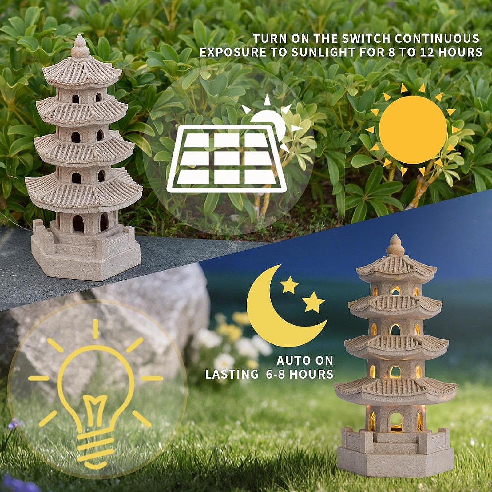Solar Pagoda Lantern Garden St - Outdoor Lighting Driveway recension och pris