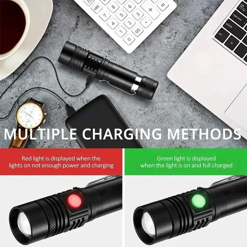 T6 LED Rechargeable Flashlight - Zinc Outdoor Lighting recension och pris