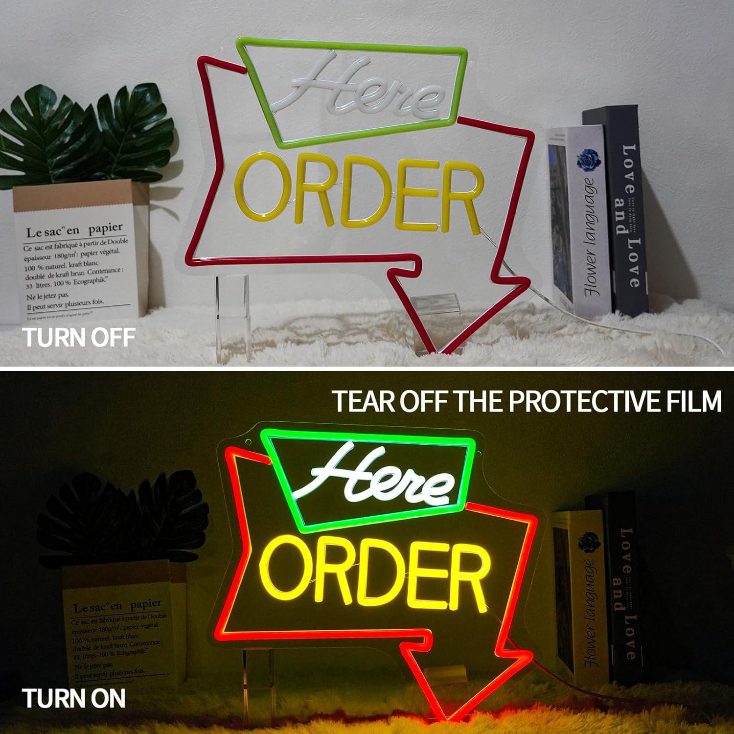 Order Here Neon Sign Dimmable  - Outdoor Lighting Restaurant recension och pris