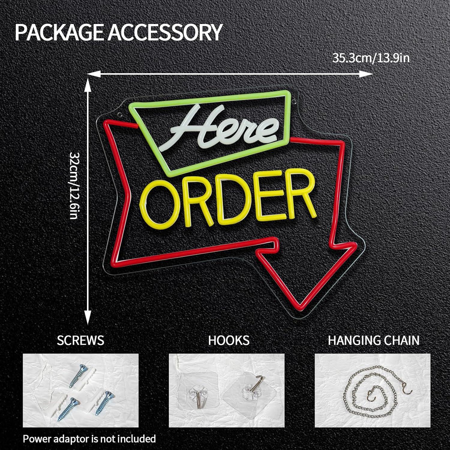 Order Here Neon Sign Dimmable  - Outdoor Lighting Restaurant recension och pris