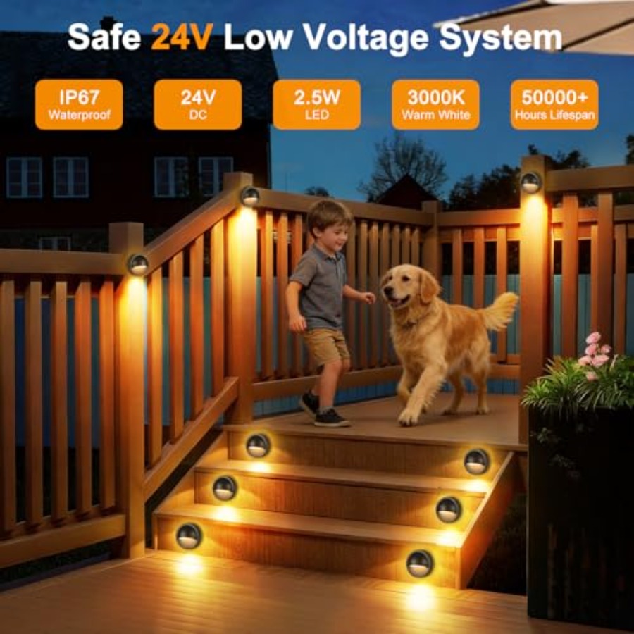 Low Voltage LED Deck Lights Ki - Outdoor Lighting Kit With Transformer recension och pris