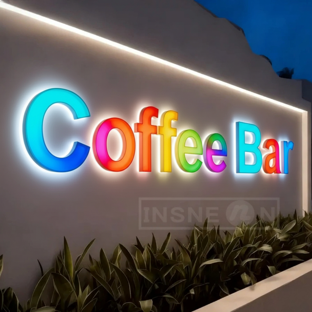 Custom RGB Led Metal Sign Busi - Outdoor Lighting Restaurant recension och pris