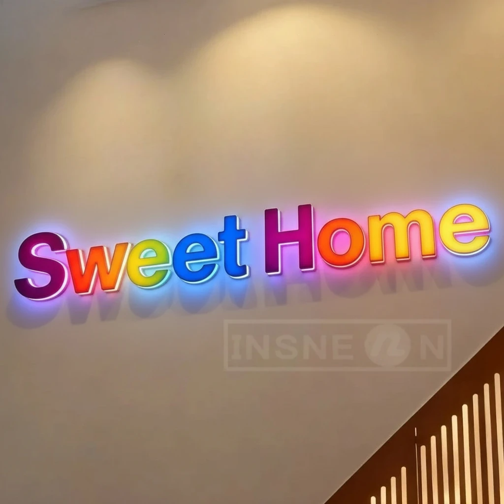 Custom RGB Led Metal Sign Busi - Outdoor Lighting Restaurant recension och pris