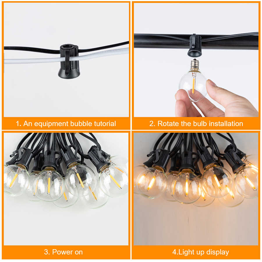 G40 LED Outdoor String Ball Li - Outdoor Lighting Driveway recension och pris