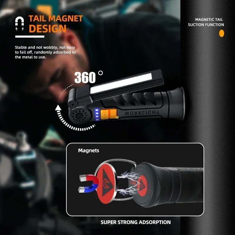 Portable COB LED Flashlight US - Zinc Outdoor Lighting recension och pris