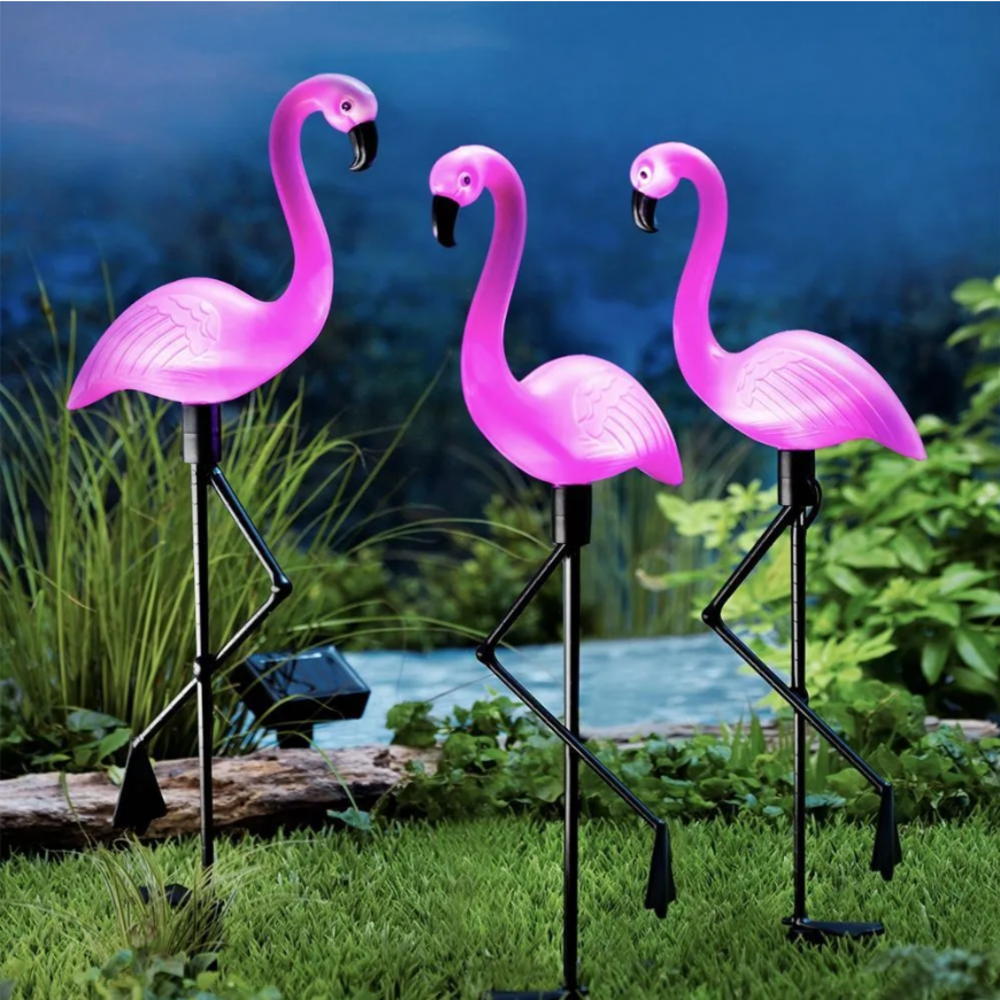 3Pcs Solar Powered Flamingo Gr - Outdoor Lighting Driveway recension och pris