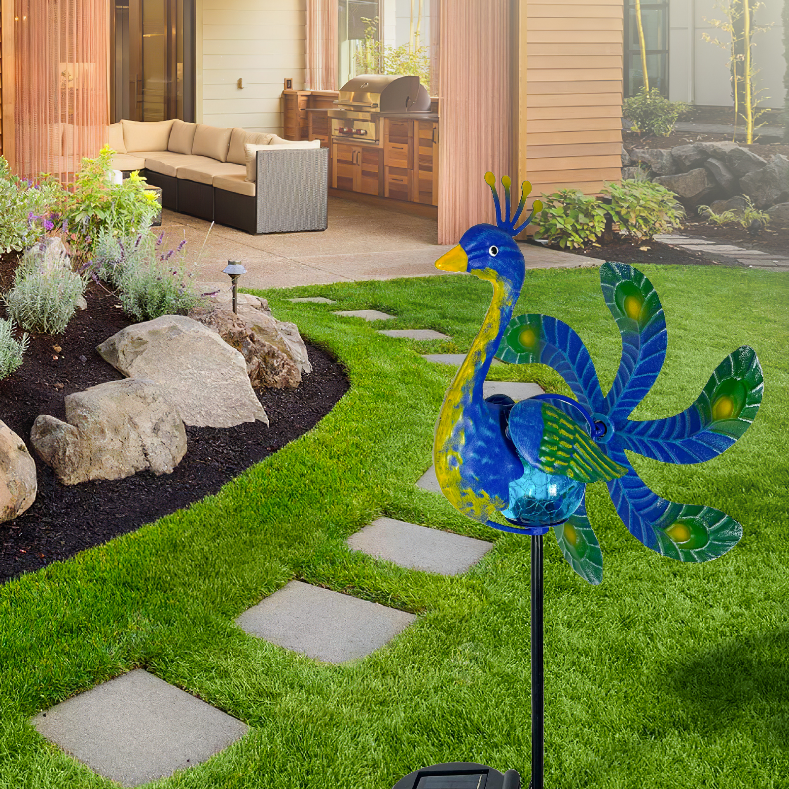 Solar Wind Spinner Peacock Out - Outdoor Lighting Driveway recension och pris