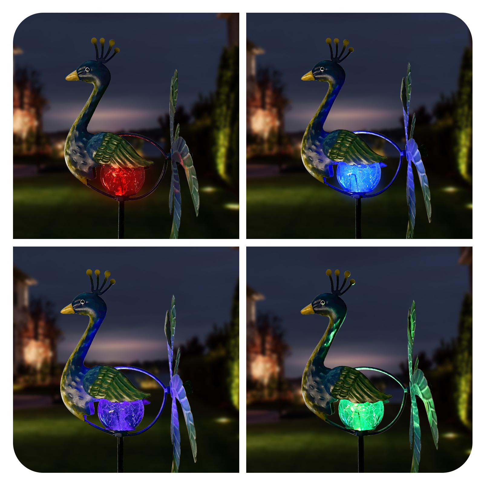 Solar Wind Spinner Peacock Out - Outdoor Lighting Driveway recension och pris