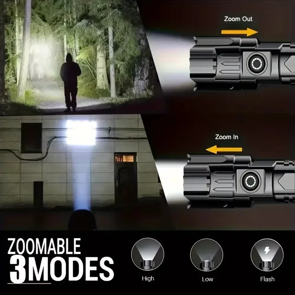 Tactical LED Flashlight 2000LM - Zinc Outdoor Lighting recension och pris