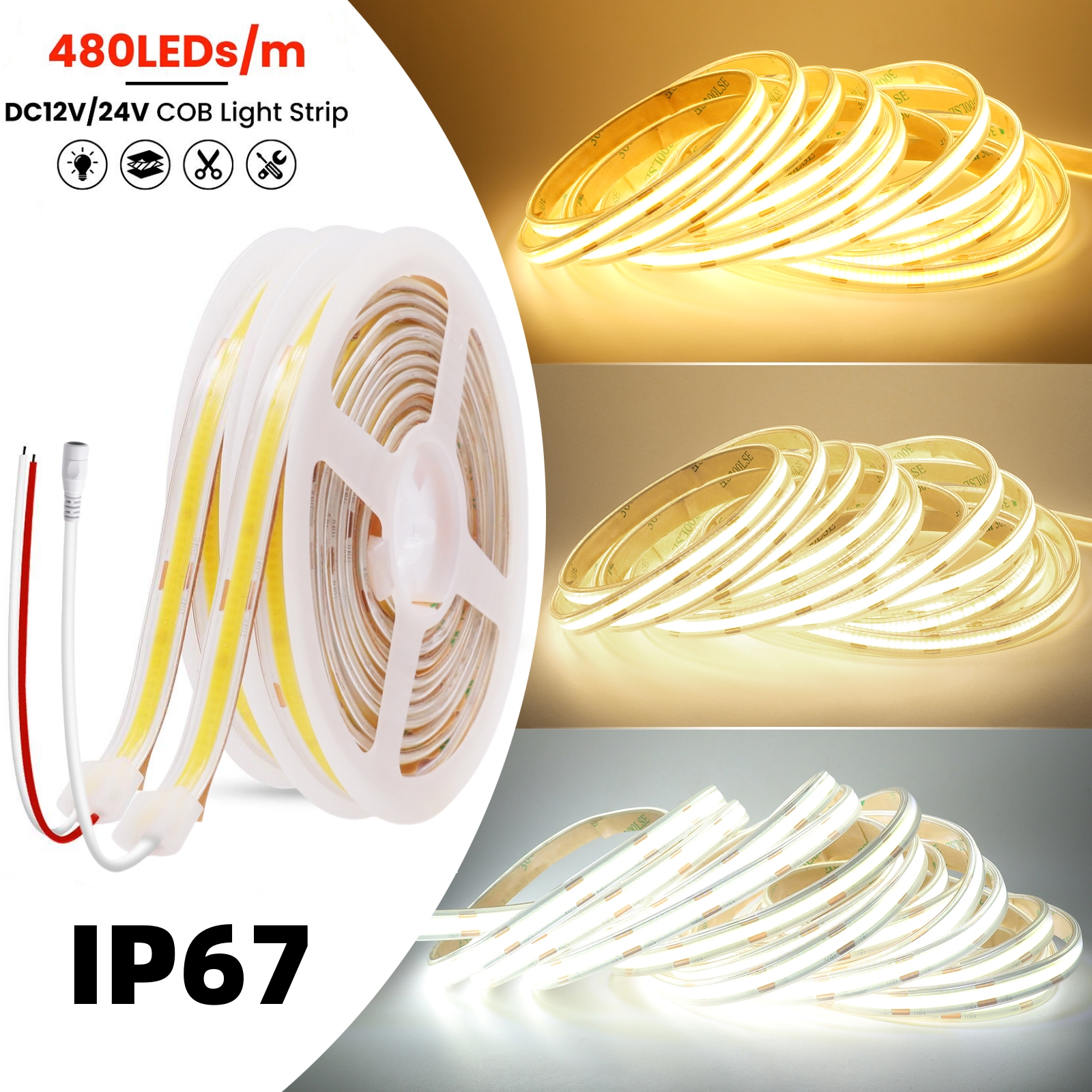 IP67 COB LED Strip Light DC 12 - Pond Light Submersible recension och pris