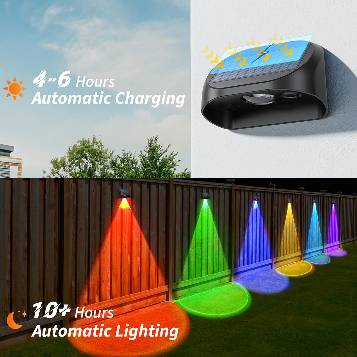 Solar Wall Lamp Solar Fence Li - Outdoor Lighting With Outlet recension och pris