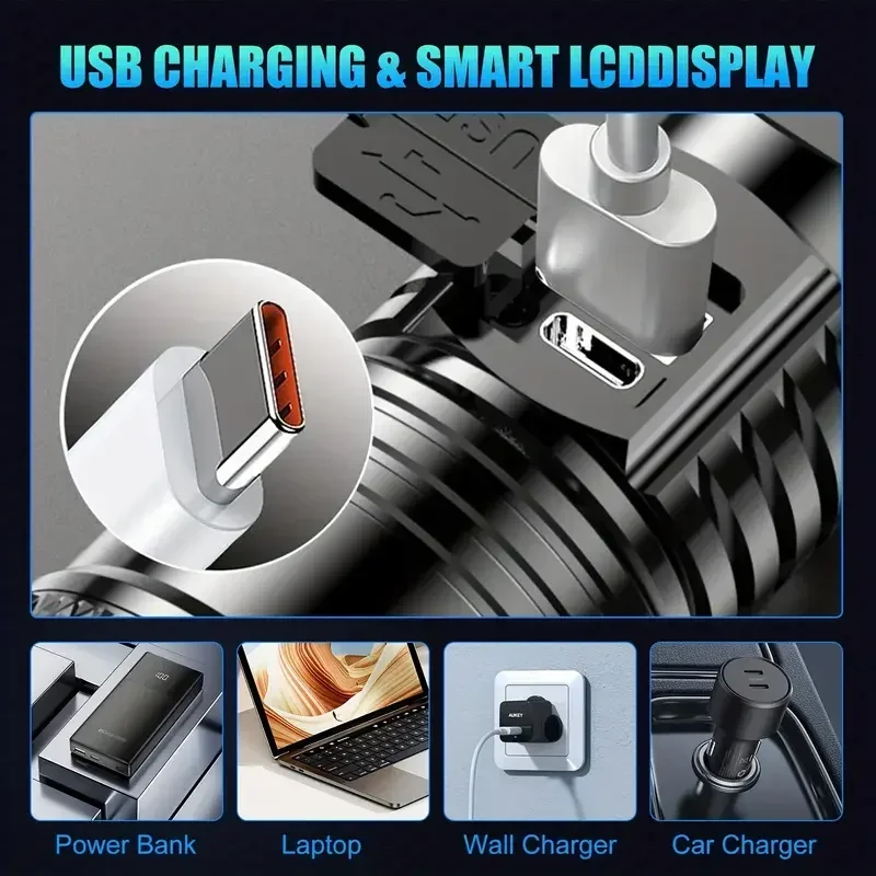 Powerful LED Flashlight Batter - Outdoor Lighting Battery Powered recension och pris