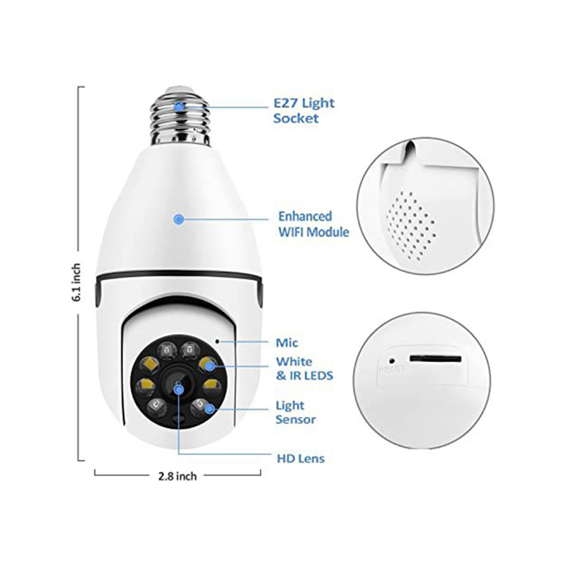 Saikiot 2MP 4MP V380 Pro Bulb  - Outdoor Lighting Mains Powered recension och pris