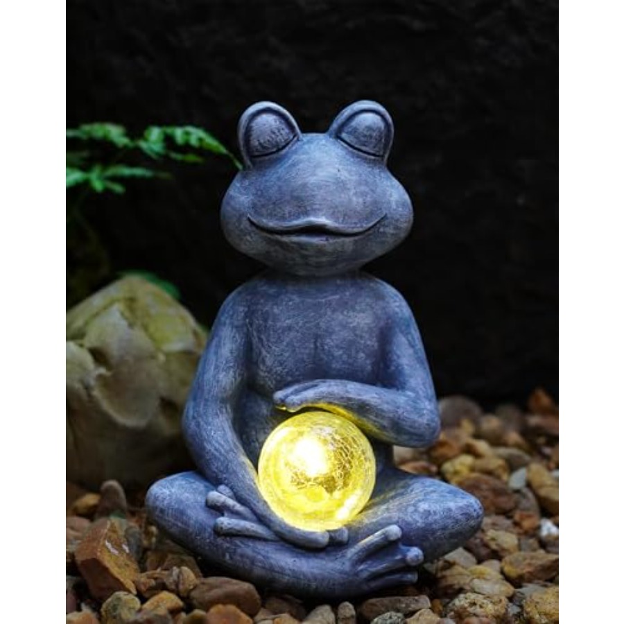 Frog Statue with Solar Gazing  - Outdoor Zen Lighting recension och pris