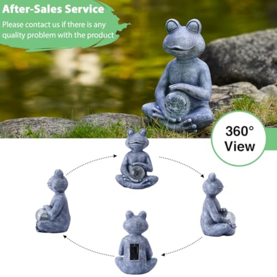 Frog Statue with Solar Gazing  - Outdoor Zen Lighting recension och pris