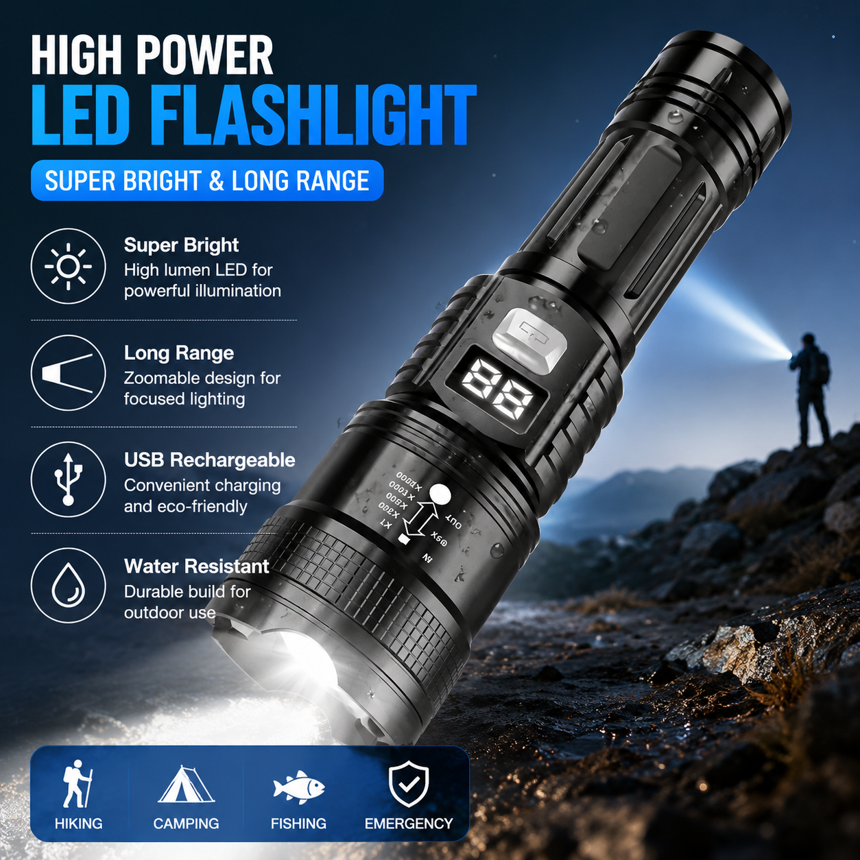 P50 High Brightness Flashlight - Outdoor Lighting Panel recension och pris