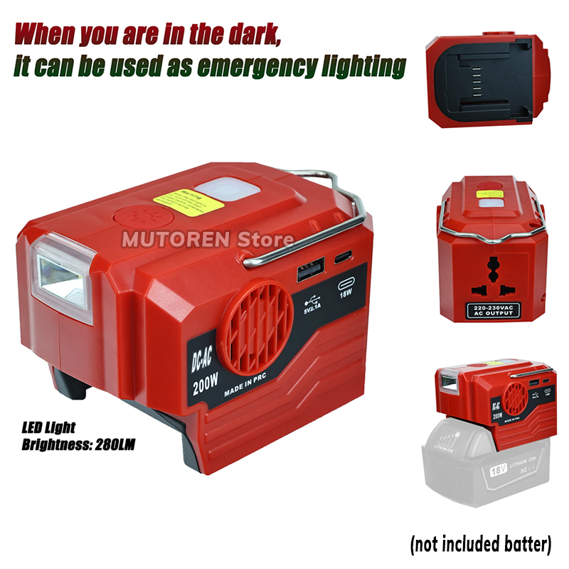 200W Portable Power Inverter 1 - Outdoor Lighting Battery Powered recension och pris