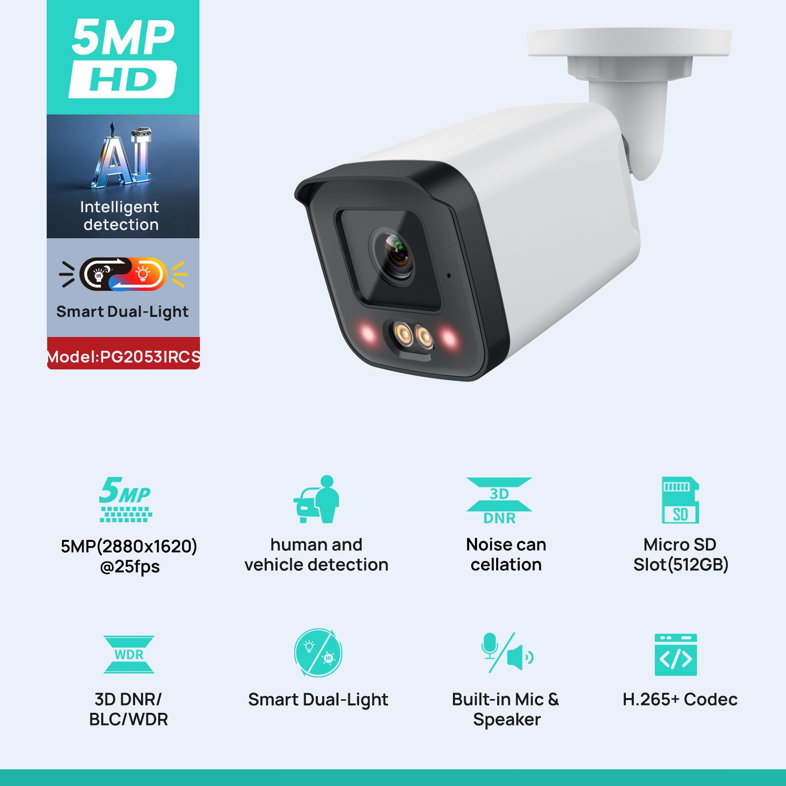 VIKYLIN IP Security Camera 5MP - Outdoor Lighting Mains Powered recension och pris