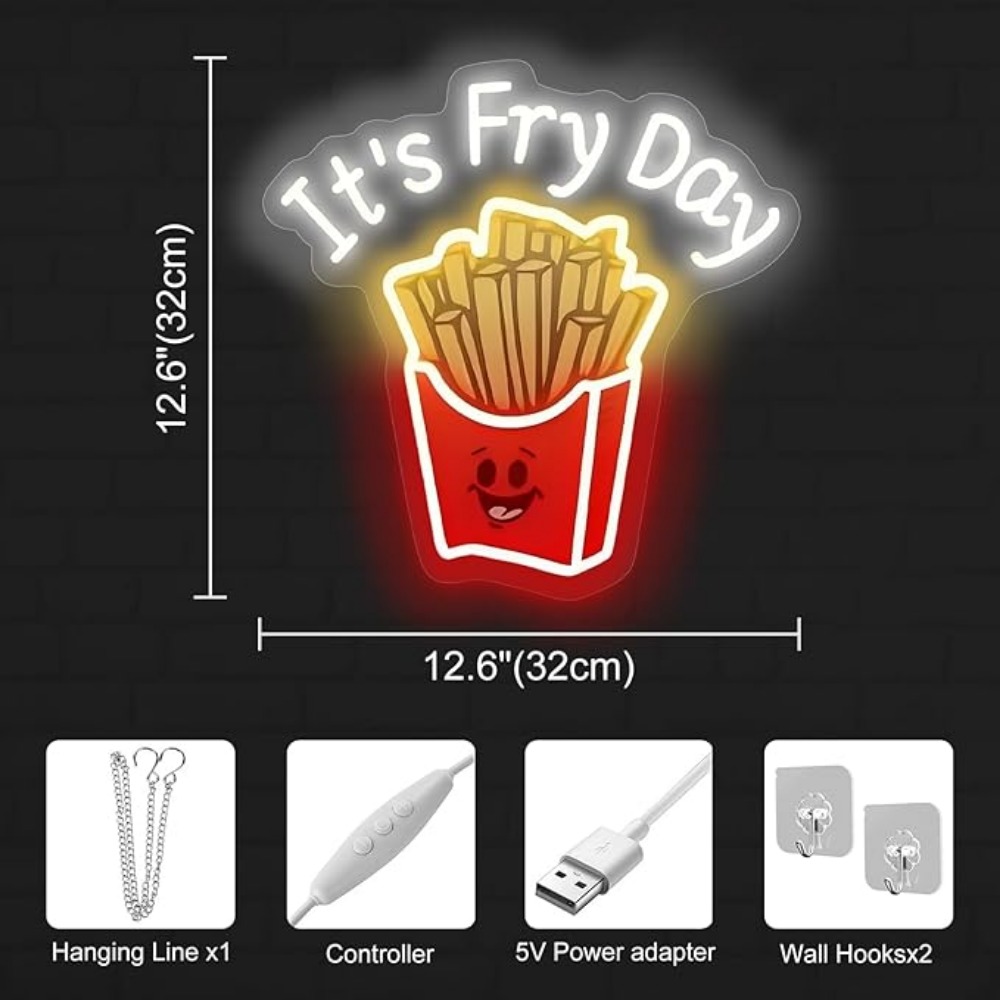 French Fries Neon Light,It's F - Outdoor Lighting Restaurant recension och pris