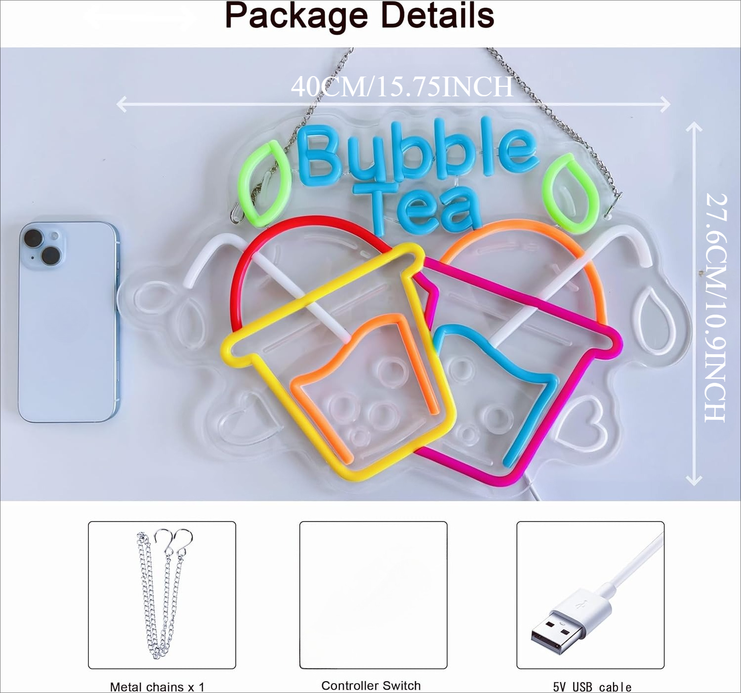 Bubble Tea Neon Sign USB Led L - Outdoor Lighting Restaurant recension och pris