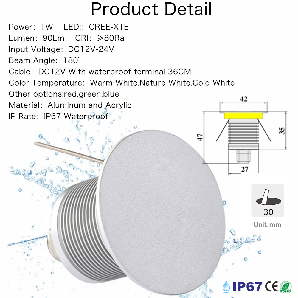 IP67 Waterproof Recessed Stair - Outdoor Lighting Recessed recension och pris