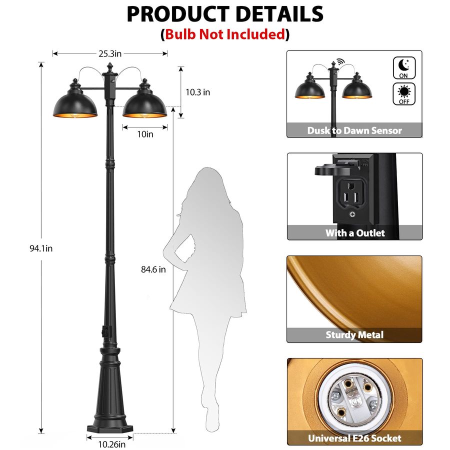 to Dawn Outdoor Lamp Post Ligh - Outdoor Lighting With Outlet recension och pris