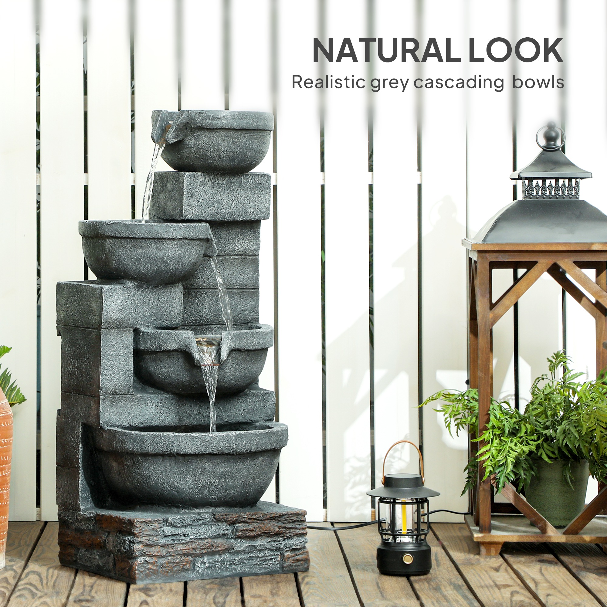 30 Inch Tall Outdoor Waterfall - Outdoor Zen Lighting recension och pris